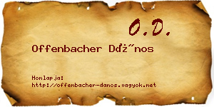 Offenbacher Dános névjegykártya